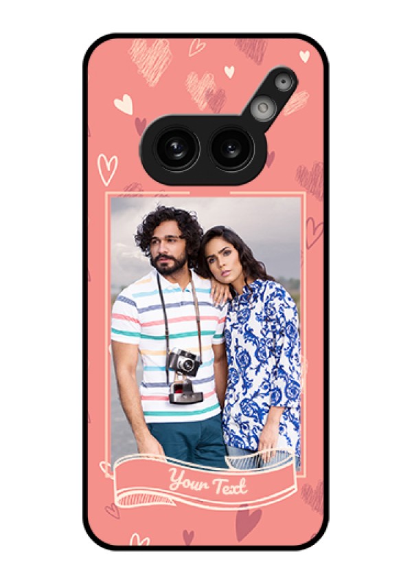 Nothing Phone 2A Plus Custom Glass Phone Case - Love Doodle Art Design