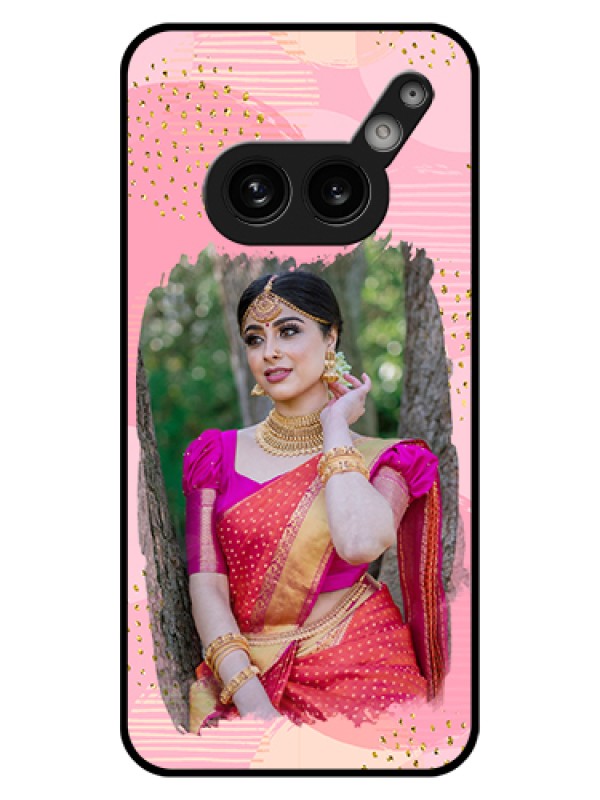 Custom Nothing Phone 2A Plus Custom Glass Phone Case - Gold Glitter Splash Design