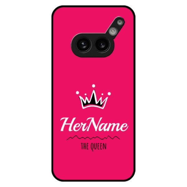 Nothing Phone 2A Plus Custom Glass Phone Case - Queen With Name Design Nothing Phone 2A Plus Custom Glass Phone Case - Queen With Name Design