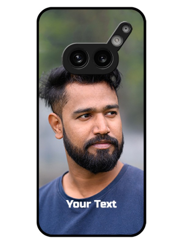 Custom Nothing Phone 2A Plus Custom Glass Phone Case - Photo With Text Design