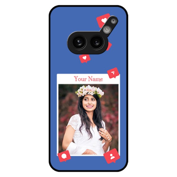 Nothing Phone 2A Plus Custom Glass Phone Case - Like Share And Comment Design