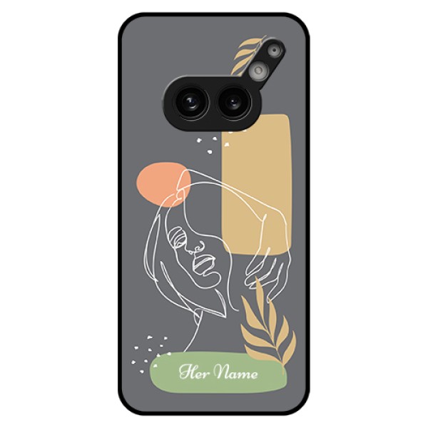 Nothing Phone 2A Plus Custom Glass Phone Case - Gazing Woman Line Art Design Nothing Phone 2A Plus Custom Glass Phone Case - Gazing Woman Line Art Design