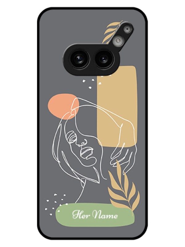 Custom Nothing Phone 2A Plus Custom Glass Phone Case - Gazing Woman Line Art Design