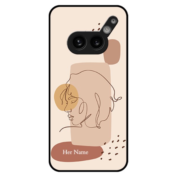 Nothing Phone 2A Plus Custom Glass Phone Case - Calm Woman Line Art Design Nothing Phone 2A Plus Custom Glass Phone Case - Calm Woman Line Art Design