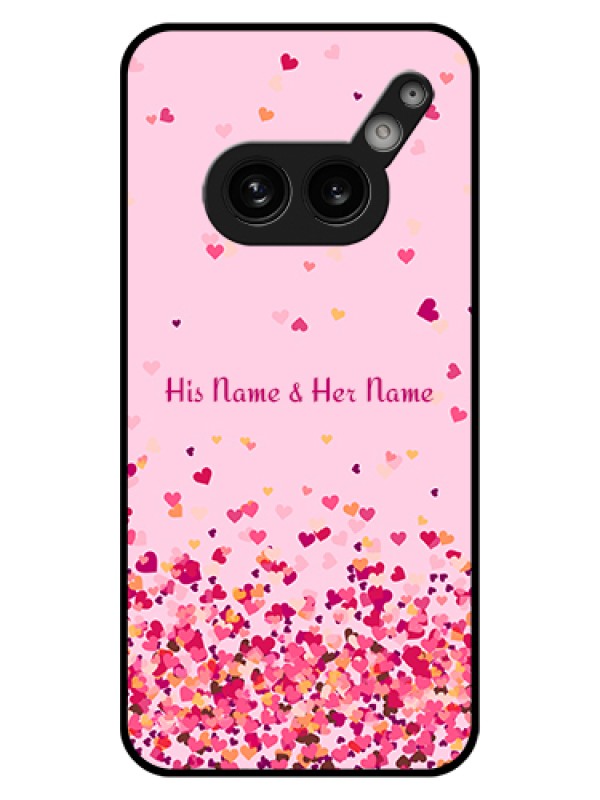 Custom Nothing Phone 2A Plus Custom Glass Phone Case - Floating Hearts Design