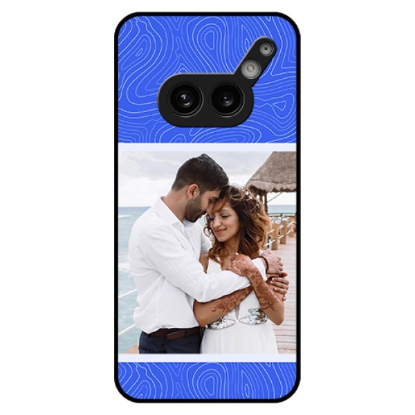 Nothing Phone 2A Plus Custom Glass Phone Case - Curved Line Art With Blue And White Design Nothing Phone 2A Plus Custom Glass Phone Case - Curved Line Art With Blue And White Design