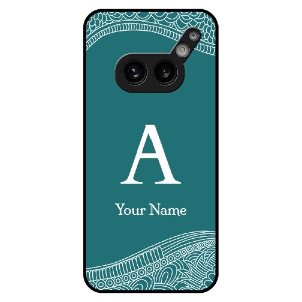 Nothing Phone 2A Plus Custom Glass Phone Case - Line Art Pattern With Custom Name Design Nothing Phone 2A Plus Custom Glass Phone Case - Line Art Pattern With Custom Name Design