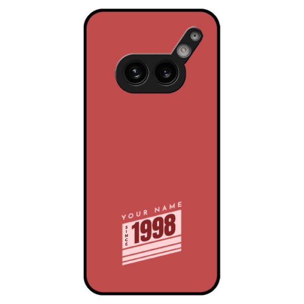 Nothing Phone 2A Plus Custom Glass Phone Case - Red Custom Year Of Birth Design Nothing Phone 2A Plus Custom Glass Phone Case - Red Custom Year Of Birth Design