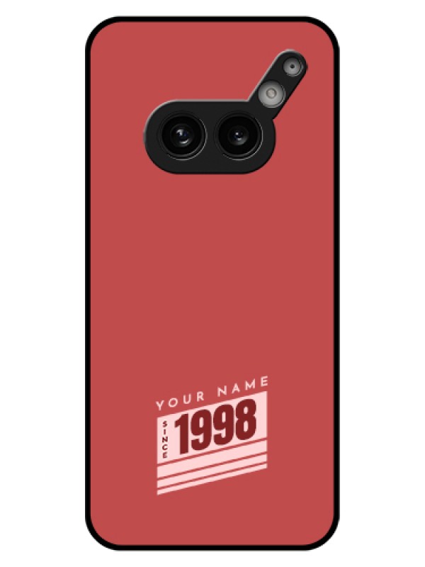 Custom Nothing Phone 2A Plus Custom Glass Phone Case - Red Custom Year Of Birth Design