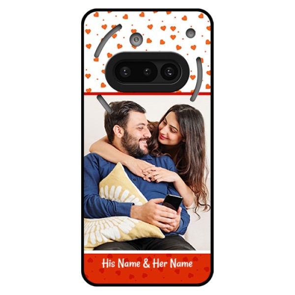 Nothing Phone 3A 5G Custom Glass Phone Case - Orange Love Symbol Design Nothing Phone 3A 5G Custom Glass Phone Case - Orange Love Symbol Design