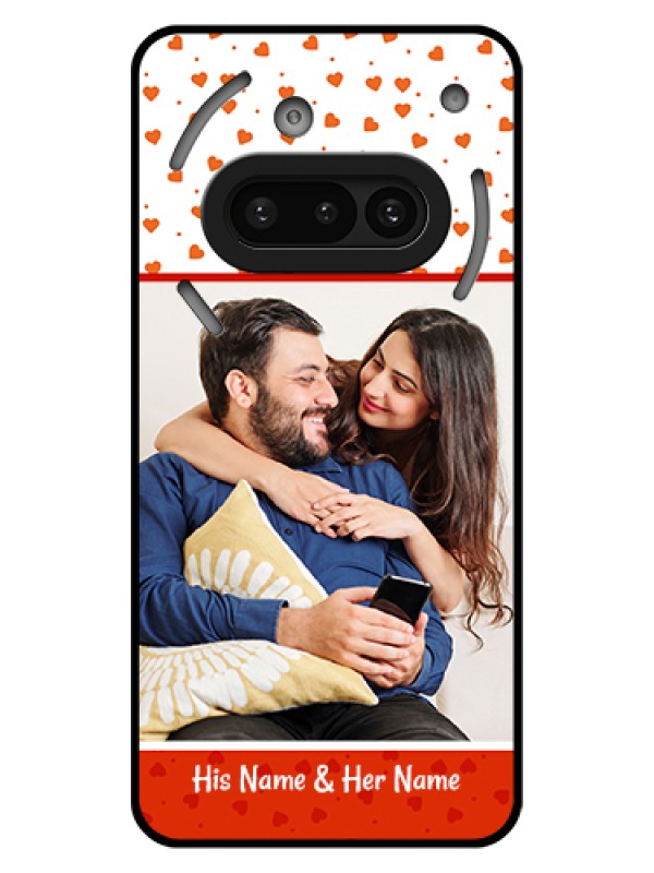 Custom Nothing Phone 3A 5G Custom Glass Phone Case - Orange Love Symbol Design