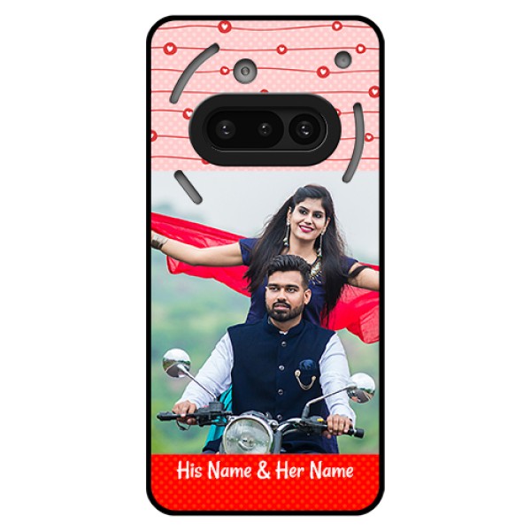 Nothing Phone 3A 5G Custom Glass Phone Case - Red Pattern Case Design