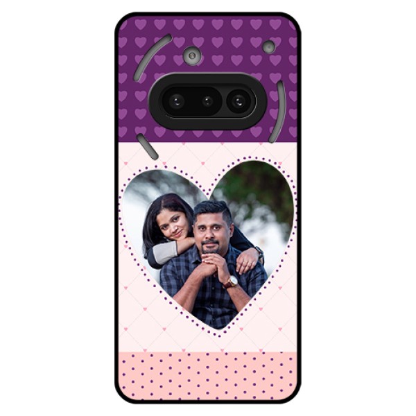 Nothing Phone 3A 5G Custom Glass Phone Case - Violet Love Dots Design