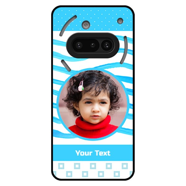 Nothing Phone 3A 5G Custom Glass Phone Case - Simple Blue Case Design Nothing Phone 3A 5G Custom Glass Phone Case - Simple Blue Case Design