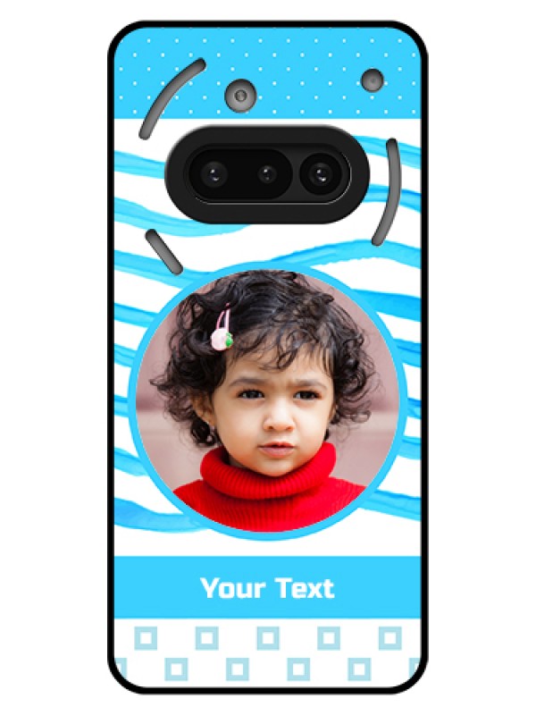 Custom Nothing Phone 3A 5G Custom Glass Phone Case - Simple Blue Case Design