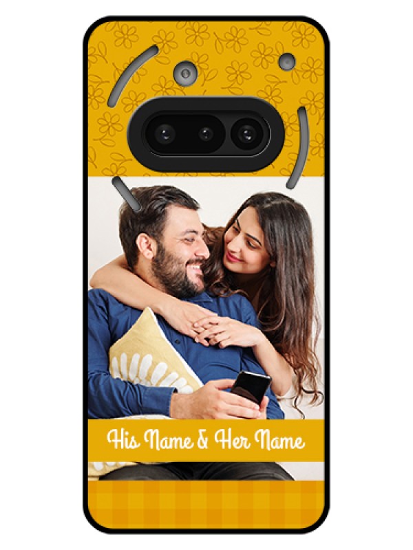 Custom Nothing Phone 3A 5G Custom Glass Phone Case - Yellow Floral Design