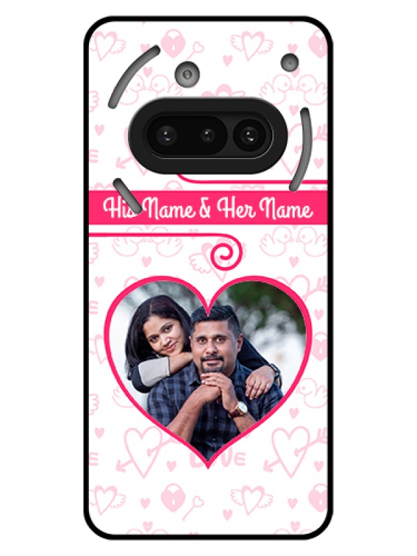 Custom Nothing Phone 3A 5G Custom Glass Phone Case - Heart Shape Love Design