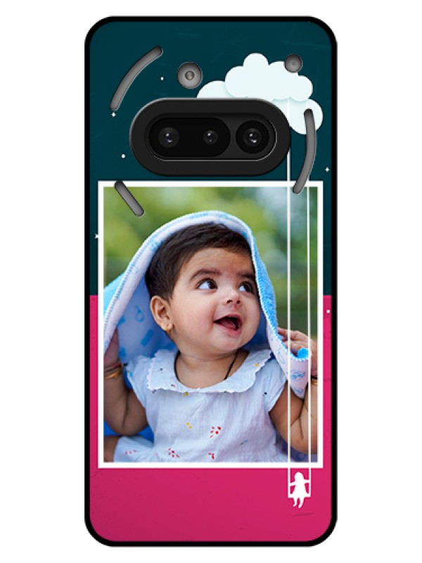 Custom Nothing Phone 3A 5G Custom Glass Phone Case - Cute Girl With Cloud Design