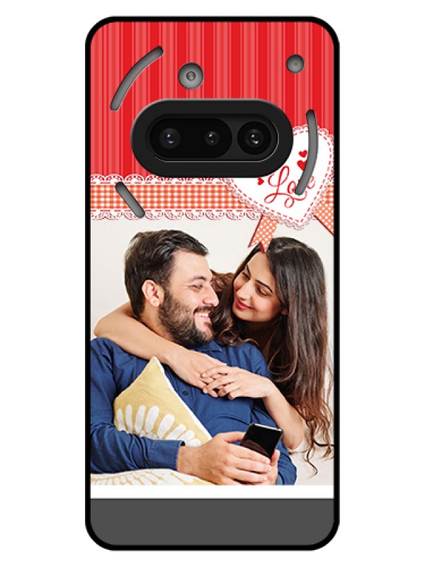 Custom Nothing Phone 3A 5G Custom Glass Phone Case - Red Love Pattern Design