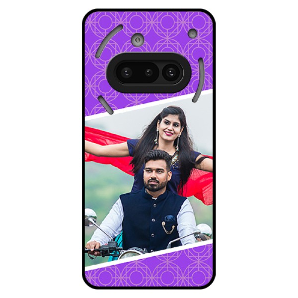 Nothing Phone 3A 5G Custom Glass Phone Case - Violet Color Pattern Design