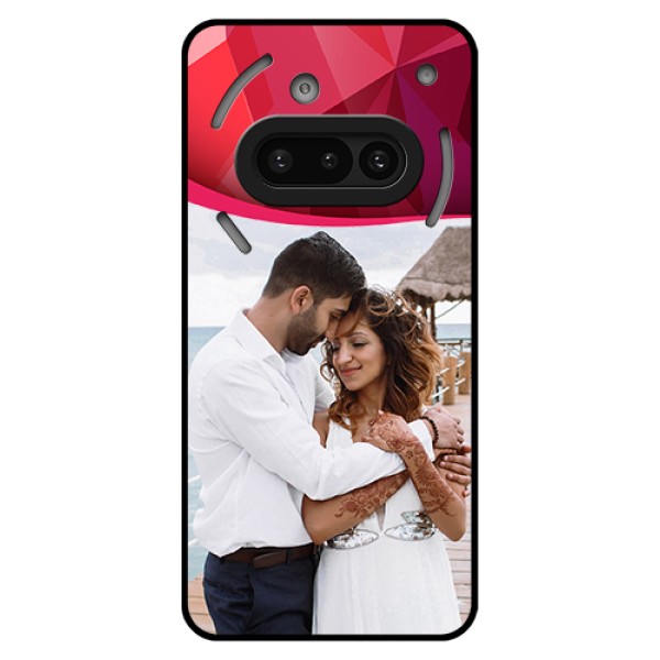 Nothing Phone 3A 5G Custom Glass Phone Case - Red Abstract Design