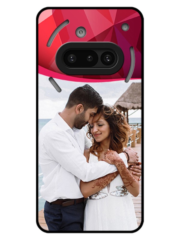 Custom Nothing Phone 3A 5G Custom Glass Phone Case - Red Abstract Design