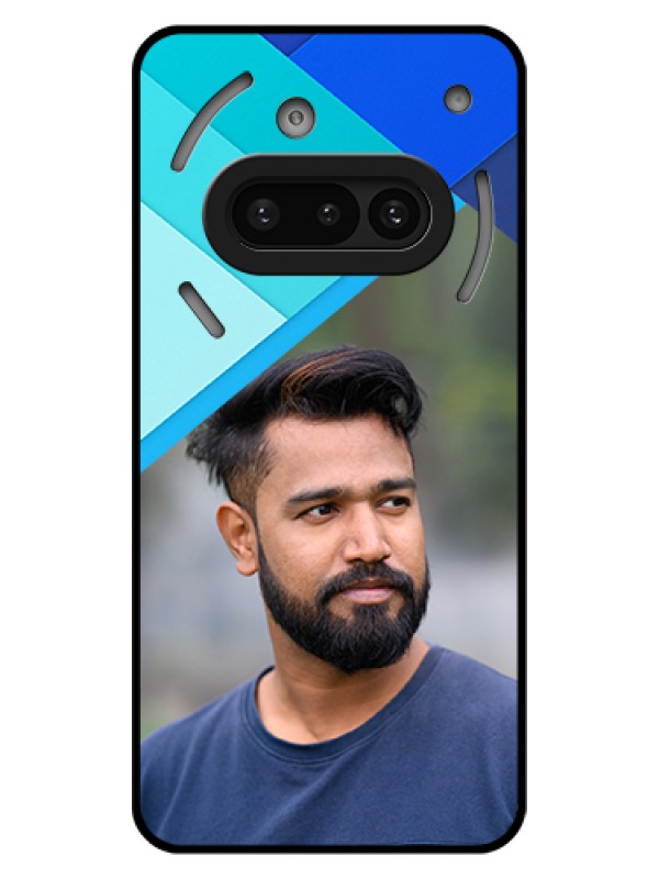 Custom Nothing Phone 3A 5G Custom Glass Phone Case - Blue Pattern Design