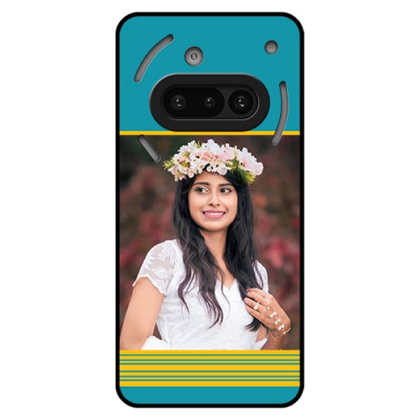 Nothing Phone 3A 5G Custom Glass Phone Case - Yellow & Blue Design