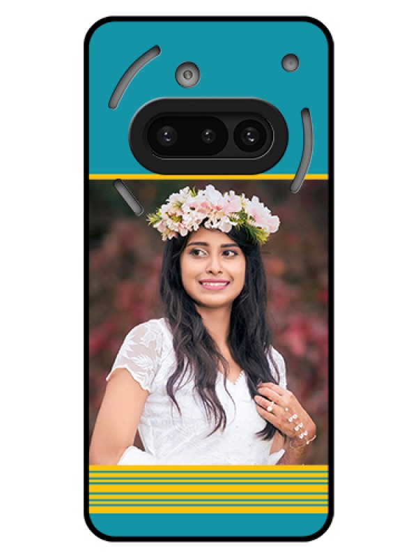 Custom Nothing Phone 3A 5G Custom Glass Phone Case - Yellow & Blue Design