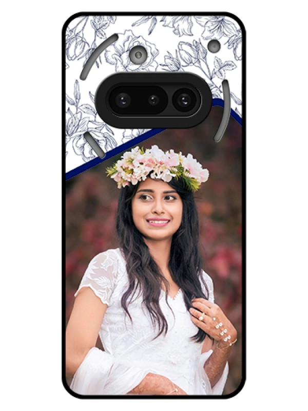 Custom Nothing Phone 3A 5G Custom Glass Phone Case - Classy Floral Design