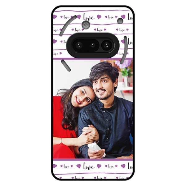 Nothing Phone 3A 5G Custom Glass Phone Case - Couples Heart Design