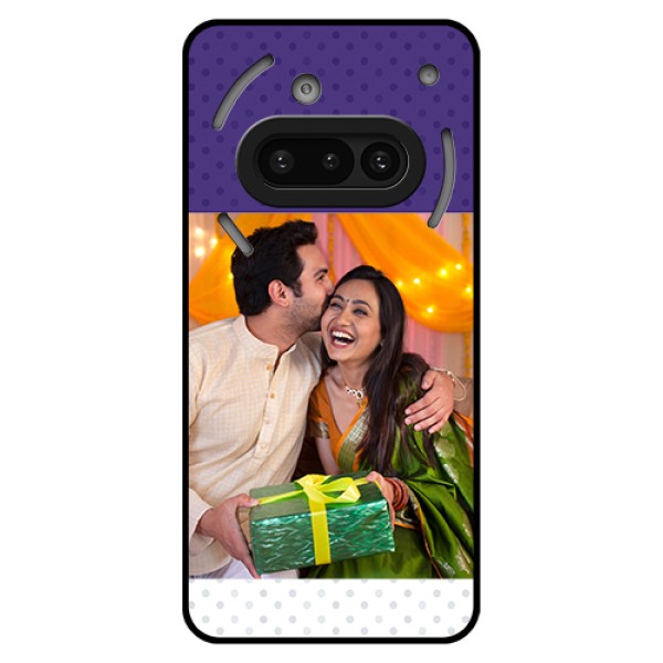 Nothing Phone 3A 5G Custom Glass Phone Case - Violet Colored Pattern Design Nothing Phone 3A 5G Custom Glass Phone Case - Violet Colored Pattern Design
