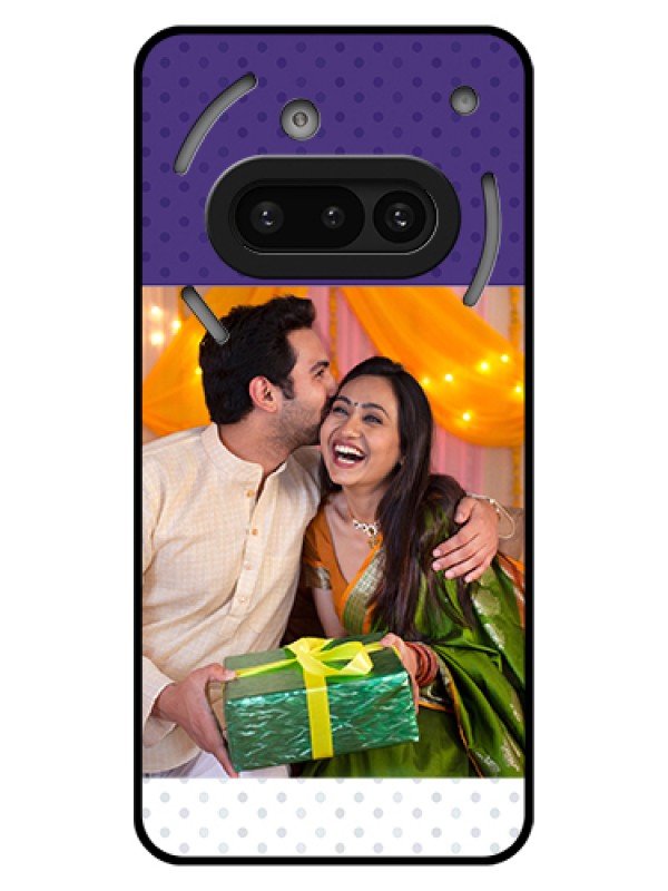 Custom Nothing Phone 3A 5G Custom Glass Phone Case - Violet Colored Pattern Design