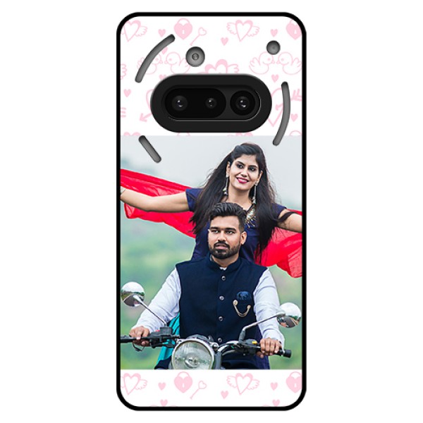 Nothing Phone 3A 5G Custom Glass Phone Case - Pink Flying Heart Design Nothing Phone 3A 5G Custom Glass Phone Case - Pink Flying Heart Design
