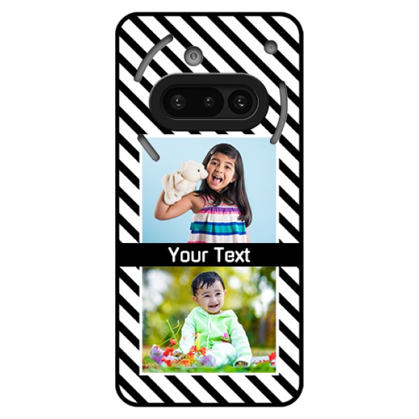 Nothing Phone 3A 5G Custom Glass Phone Case - Black And White Stripes Design Nothing Phone 3A 5G Custom Glass Phone Case - Black And White Stripes Design