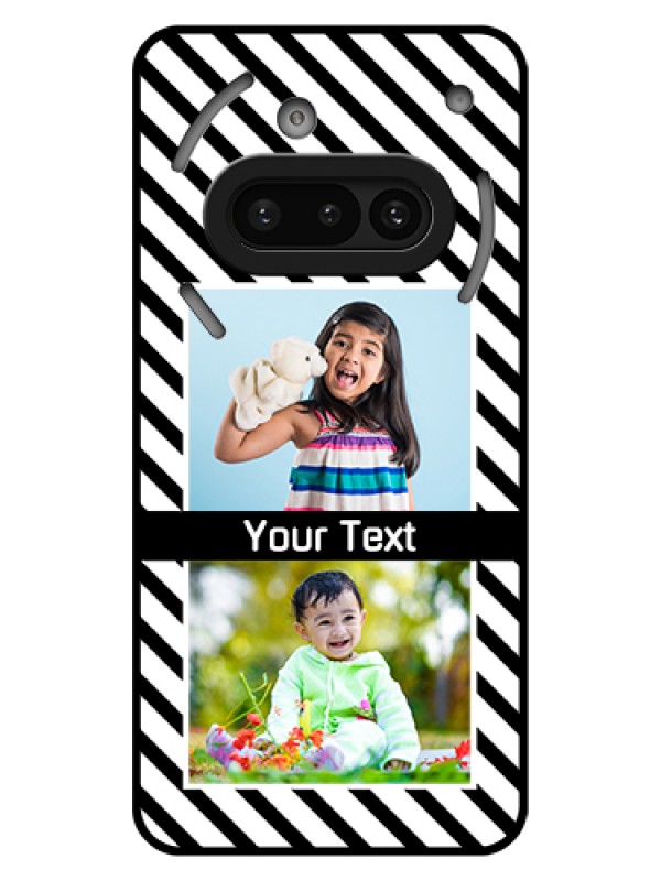 Custom Nothing Phone 3A 5G Custom Glass Phone Case - Black And White Stripes Design