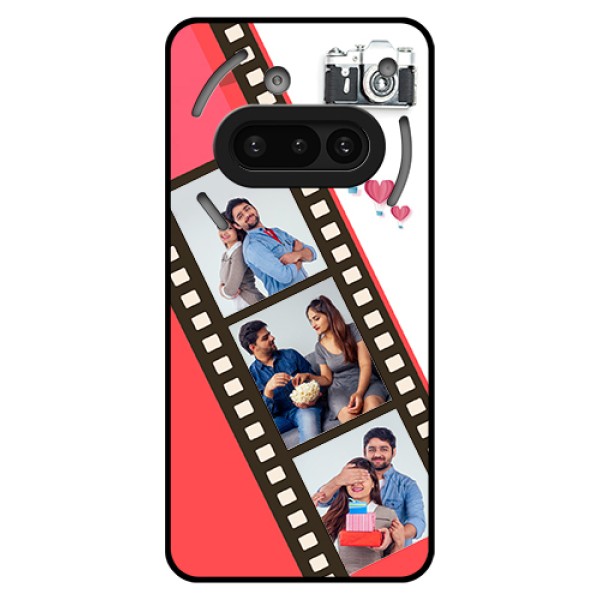 Nothing Phone 3A 5G Custom Glass Phone Case - 3 Image Holder With Film Reel Nothing Phone 3A 5G Custom Glass Phone Case - 3 Image Holder With Film Reel