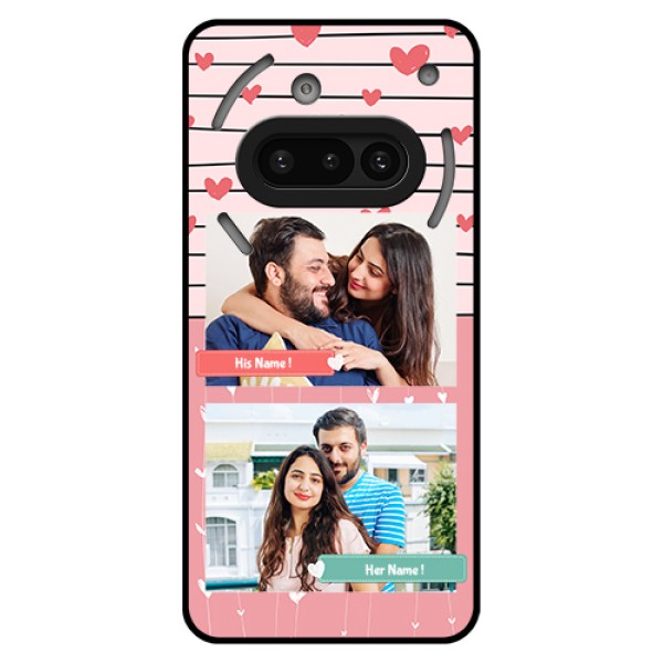 Nothing Phone 3A 5G Custom Glass Phone Case - Photo With Heart Design Nothing Phone 3A 5G Custom Glass Phone Case - Photo With Heart Design