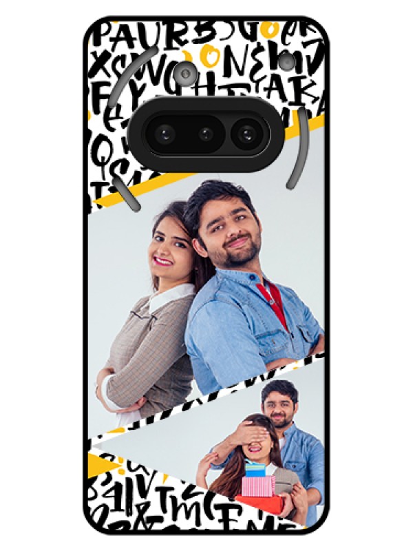 Custom Nothing Phone 3A 5G Custom Glass Phone Case - Letters Pattern Design