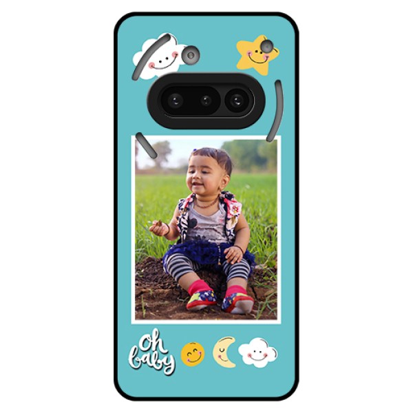 Nothing Phone 3A 5G Custom Glass Phone Case - Smiley Kids Stars Design