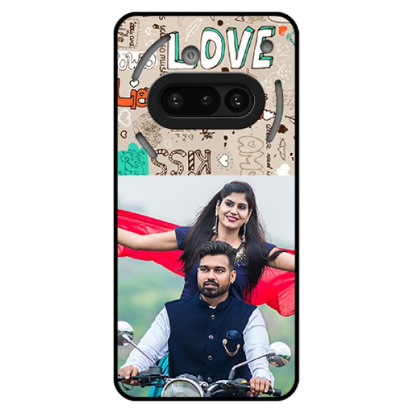 Nothing Phone 3A 5G Custom Glass Phone Case - Love Doodle Pattern