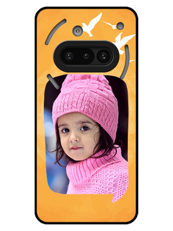 Custom Nothing Phone 3A 5G Custom Glass Phone Case - Water Color Design With Bird Icons