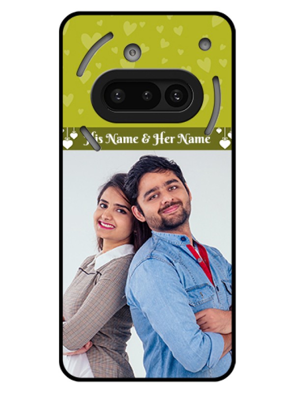 Custom Nothing Phone 3A 5G Custom Glass Phone Case - You & Me Heart Design