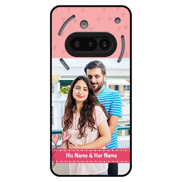 Nothing Phone 3A 5G Custom Glass Phone Case - Love Design Peach Color Nothing Phone 3A 5G Custom Glass Phone Case - Love Design Peach Color