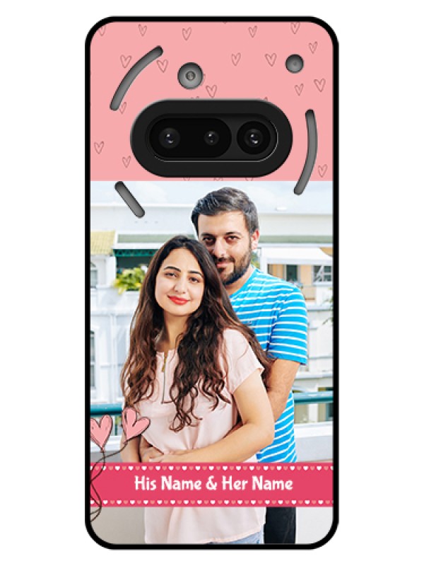 Custom Nothing Phone 3A 5G Custom Glass Phone Case - Love Design Peach Color