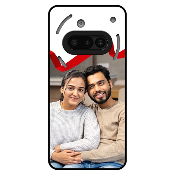 Nothing Phone 3A 5G Custom Glass Phone Case - Red Ribbon Frame Design