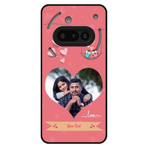 Nothing Phone 3A 5G Custom Glass Phone Case - Peach Color Love Design Nothing Phone 3A 5G Custom Glass Phone Case - Peach Color Love Design