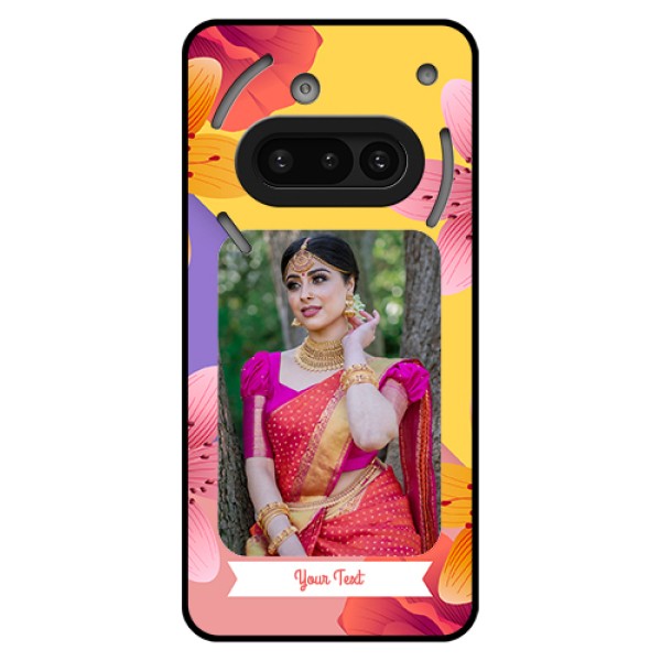 Nothing Phone 3A 5G Custom Glass Phone Case - 3 Image With Vintage Floral Design Nothing Phone 3A 5G Custom Glass Phone Case - 3 Image With Vintage Floral Design