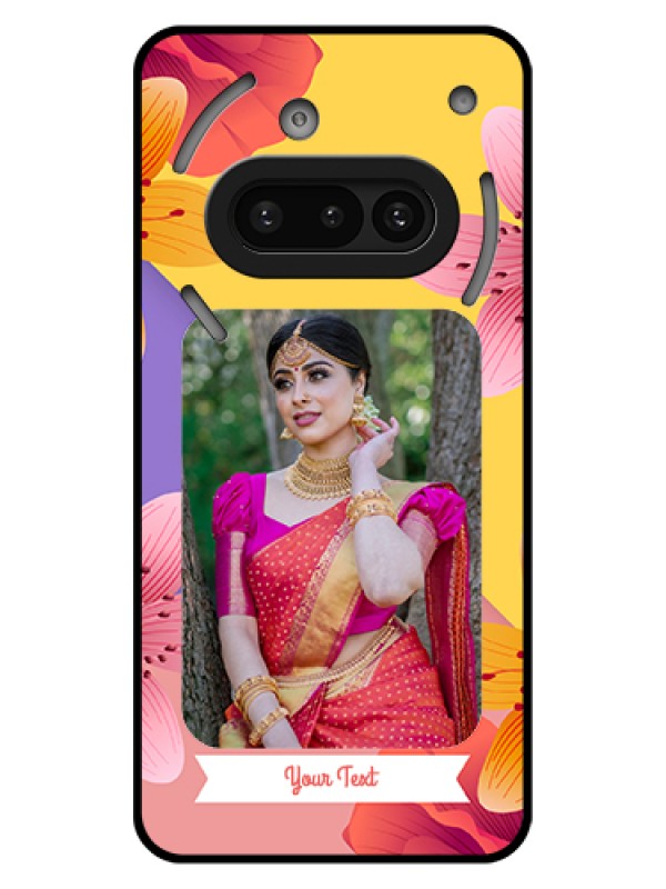 Custom Nothing Phone 3A 5G Custom Glass Phone Case - 3 Image With Vintage Floral Design