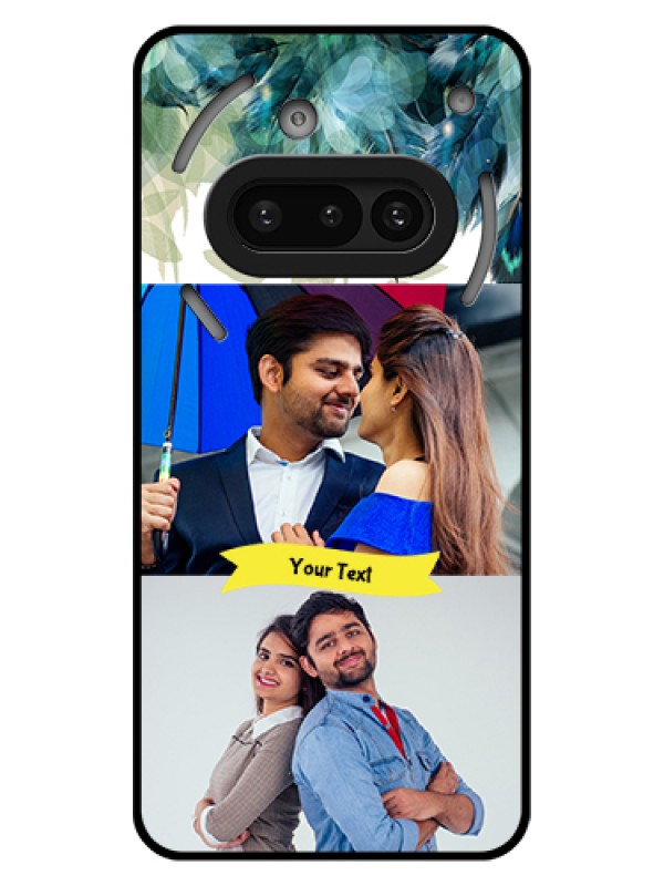 Custom Nothing Phone 3A 5G Custom Glass Phone Case - Image With Boho Peacock Feather Design